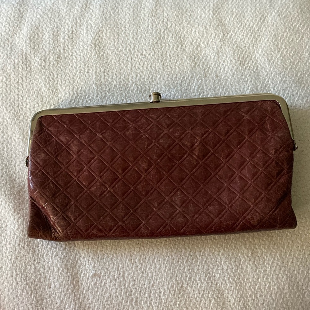 Hobo International Wallet Clutch Large Bifold Brown Leather